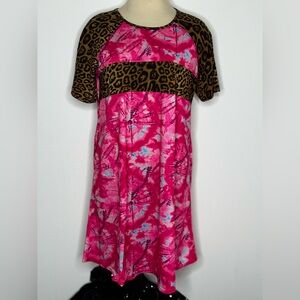 Pink and Leopard Print Dress